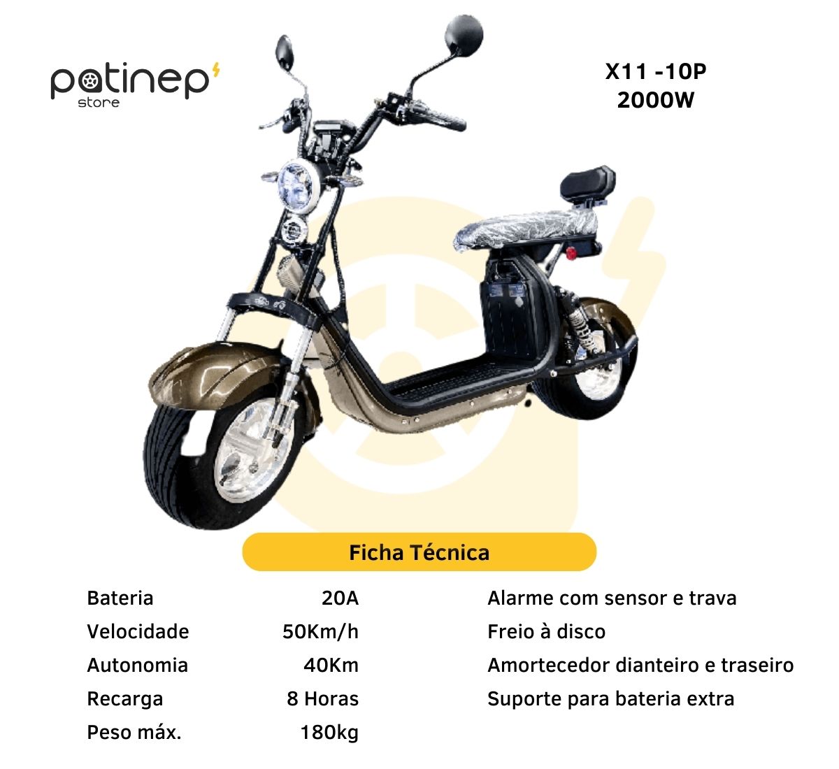 Scooter moto elétrica X11 10P